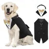 Tanpopo New Pet Cloth Resistant Dog Costume Wedding Attire Coat Decorative Tuxedo Wear Party Suit Jacket Collar and Bandana Set