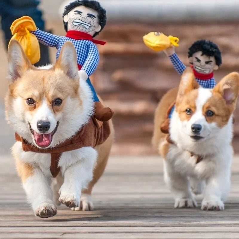 Hot Sale Funny Design Pet Costumes Cowboy Style Cool Dog Costume Puppy Clothes Coat Crazy Dog Clothes