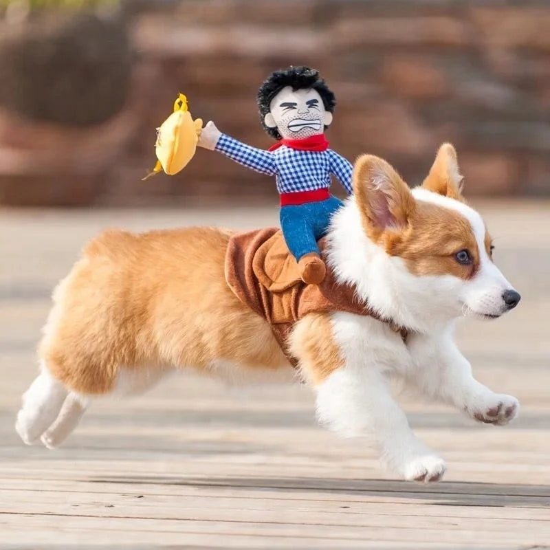 Hot Sale Funny Design Pet Costumes Cowboy Style Cool Dog Costume Puppy Clothes Coat Crazy Dog Clothes