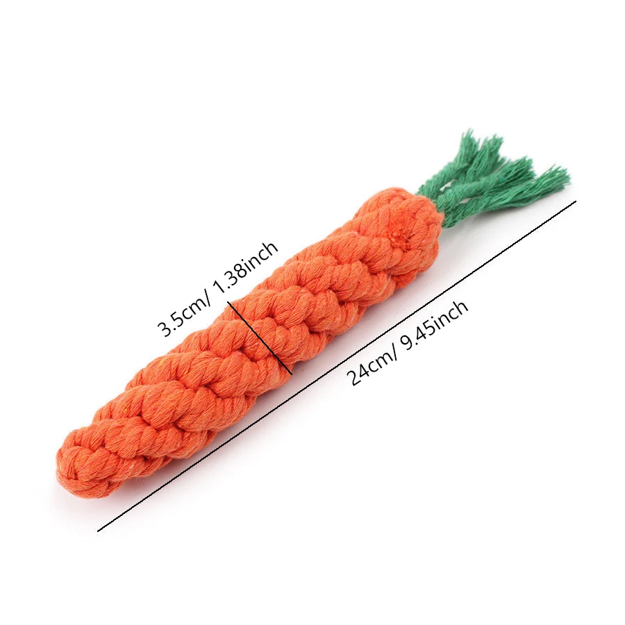 Dog Toys Bite Resistant Pet Dog Chew Toys for Small Dogs Cleaning Teeth Puppy Carrot Cotton Rope Pet Playing Toy Accessories