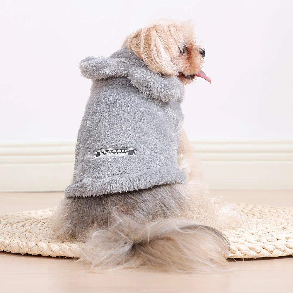 Winter Pet Puppy Hoodie Sweater For Small Medium Dogs Cats Warm Fleece Dog Clothes Coat Yorkshire Chihuahua Jacket Pug Costume