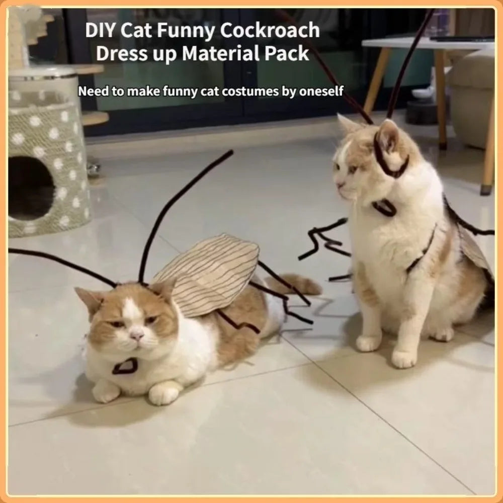 Funny DIY Cat Cockroach Clothing Indoor Playing Dress Up Material Pack Cat Toys Pet Supplies Cosplay Accessory
