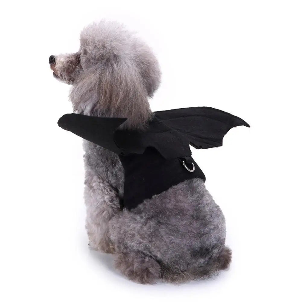 1Pcs Halloween Cute Pet Clothes Black Bat Wings Harness Costume Cosplay for Small Dogs Cats Halloween Party Pet Supplies