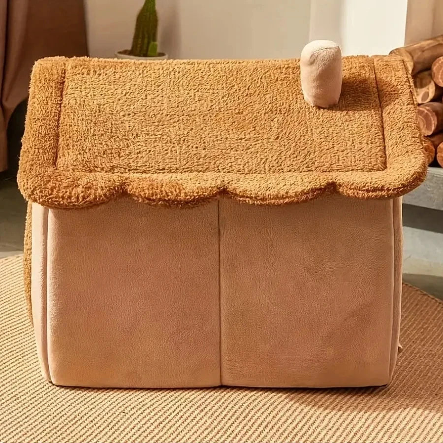 Winter Foldable Pet House Removable Washable Bed Puppy Cave Sofa Pet Bed House For Extra Small Dogs And Small And Medium Cats