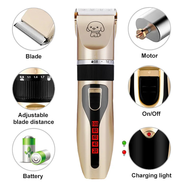 1set Pet Hair Clipper Haircut Trimmer Shaver Set for Rabbit Cat Dog Puppy Grooming Clipper Cutter Pet Supplies Electric Scissors