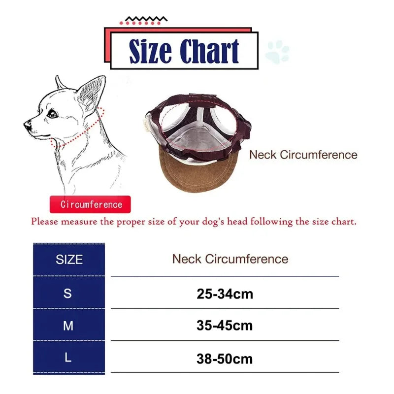 Dog Hat Dog Sunscreen Hat Baseball Cap Outdoor Sports Hat with Ear Holes Adjustable Pet Hat for Small and Medium Dog Large Dogs