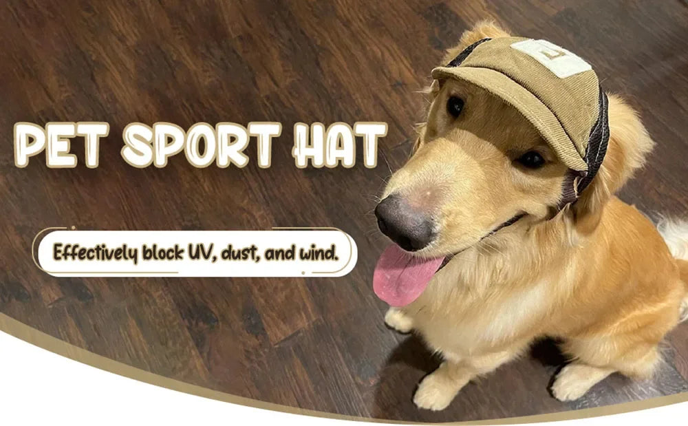 Dog Hat Dog Sunscreen Hat Baseball Cap Outdoor Sports Hat with Ear Holes Adjustable Pet Hat for Small and Medium Dog Large Dogs