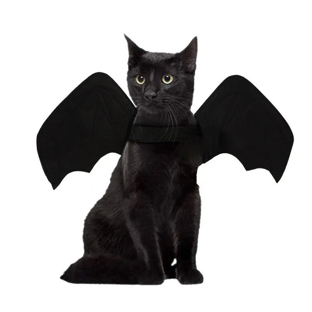 1Pcs Halloween Cute Pet Clothes Black Bat Wings Harness Costume Cosplay for Small Dogs Cats Halloween Party Pet Supplies