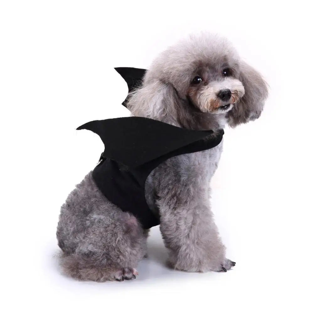 1Pcs Halloween Cute Pet Clothes Black Bat Wings Harness Costume Cosplay for Small Dogs Cats Halloween Party Pet Supplies