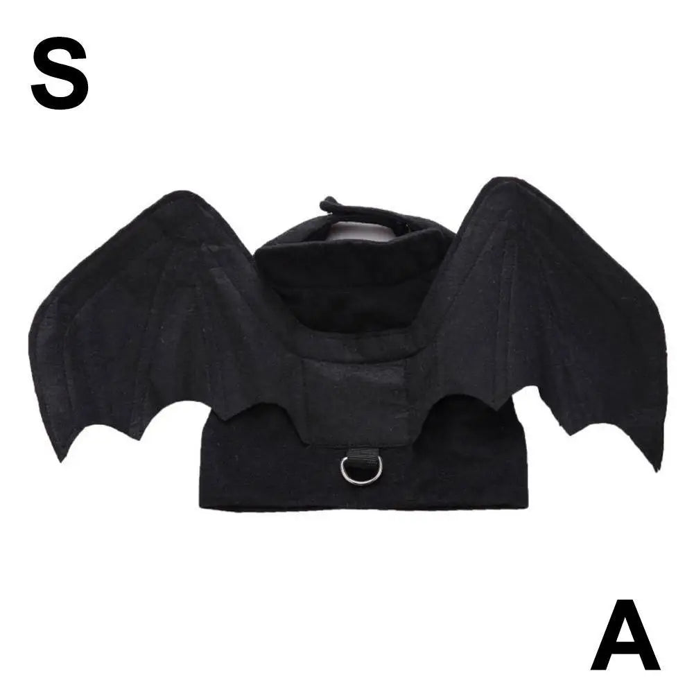 1Pcs Halloween Cute Pet Clothes Black Bat Wings Harness Costume Cosplay for Small Dogs Cats Halloween Party Pet Supplies