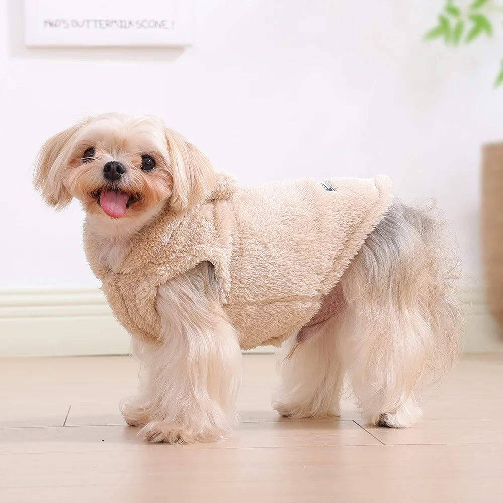 Winter Pet Puppy Hoodie Sweater For Small Medium Dogs Cats Warm Fleece Dog Clothes Coat Yorkshire Chihuahua Jacket Pug Costume