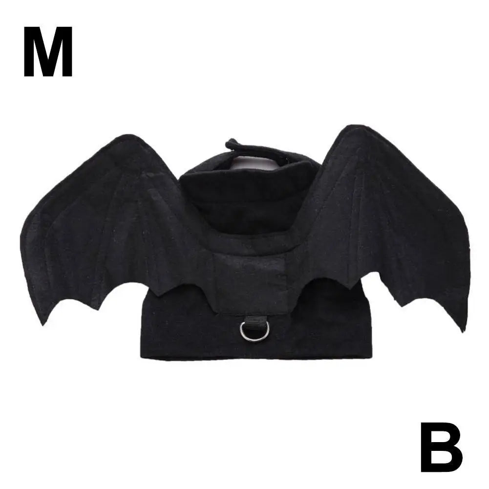 1Pcs Halloween Cute Pet Clothes Black Bat Wings Harness Costume Cosplay for Small Dogs Cats Halloween Party Pet Supplies