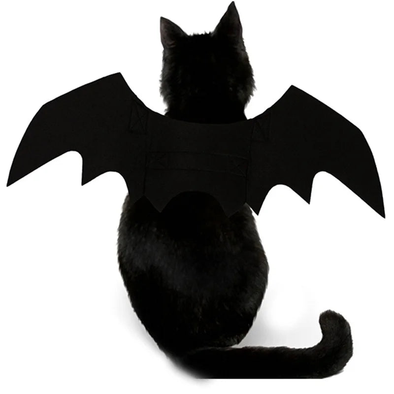 Halloween Cute Pet Clothes Black Bat Wings Harness Costume for Halloween Cosplay Cat Dog Halloween Party for Pet Supplies