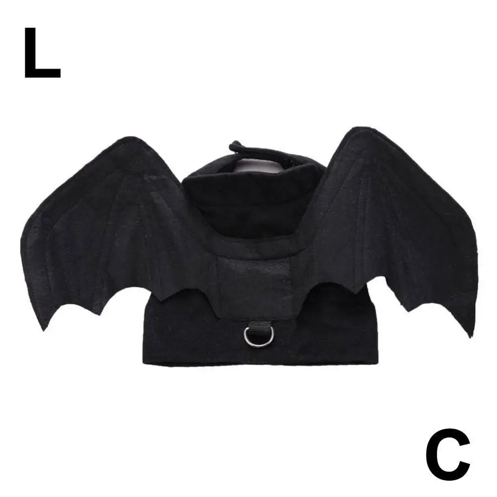 1Pcs Halloween Cute Pet Clothes Black Bat Wings Harness Costume Cosplay for Small Dogs Cats Halloween Party Pet Supplies