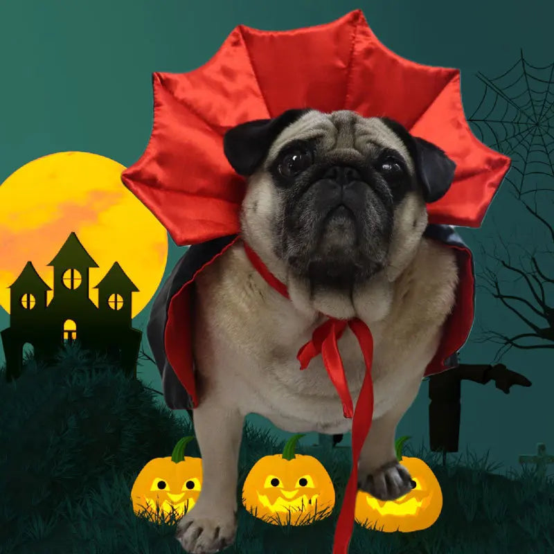 New Funny Pet Dog Halloween Costume Dog Cat Costumes for Small Dogs Cosplay Vampire Cloak  Dog Cat Clothes Cloak Pet Supplies