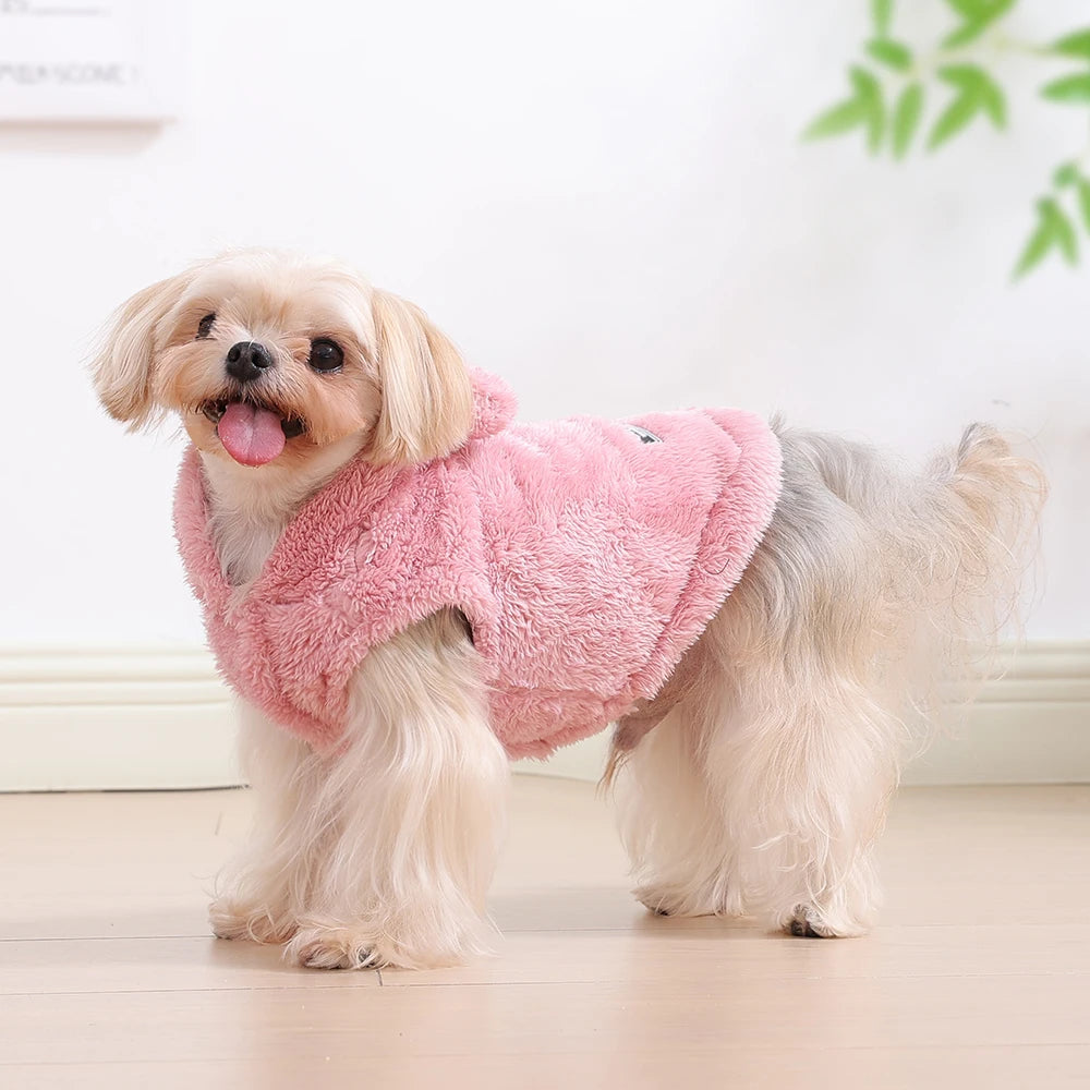 Winter Pet Puppy Hoodie Sweater For Small Medium Dogs Cats Warm Fleece Dog Clothes Coat Yorkshire Chihuahua Jacket Pug Costume