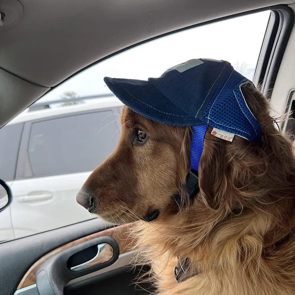 Dog Hat Dog Sunscreen Hat Baseball Cap Outdoor Sports Hat with Ear Holes Adjustable Pet Hat for Small and Medium Dog Large Dogs